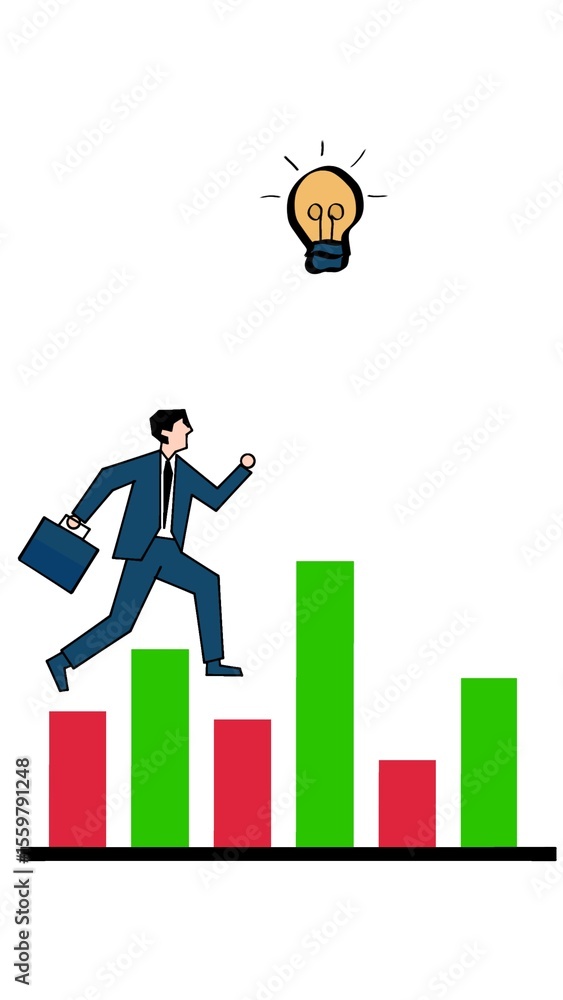 Obraz premium business man with graph