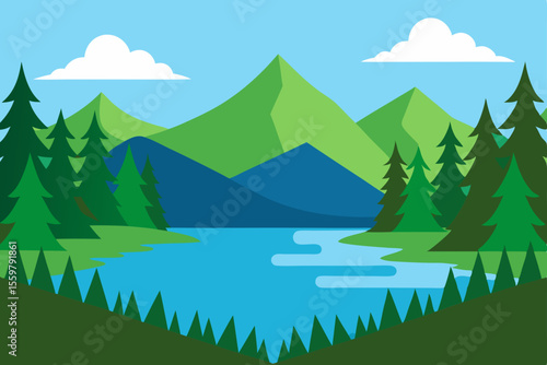 Forest View With The Lake