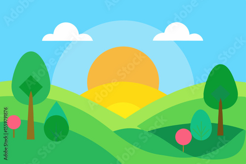 Gradient Spring Landscape Concept