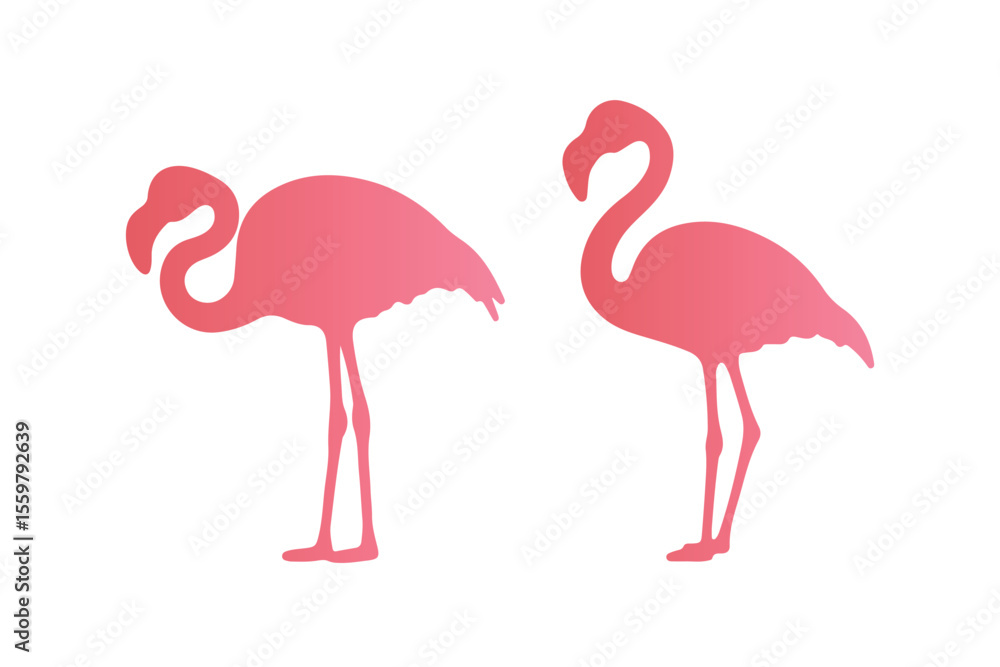 Obraz premium Flamingo Vector Art | Elegant Pink Flamingo Illustrations & Icons for Tropical-Themed Designs.