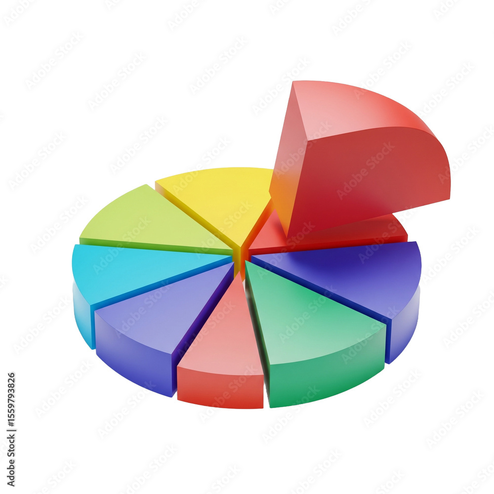 Obraz premium 3D pie chart with slice lifted