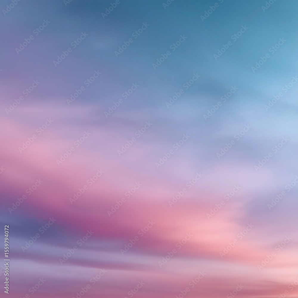 Obraz premium Pastel Sky: A vibrant blend of blue and pink hues in the atmospheric sky.