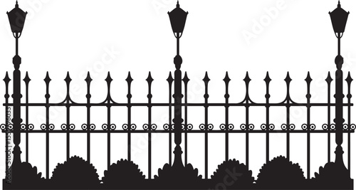 Fence wrought iron decorative metalwork gate architecture design black
