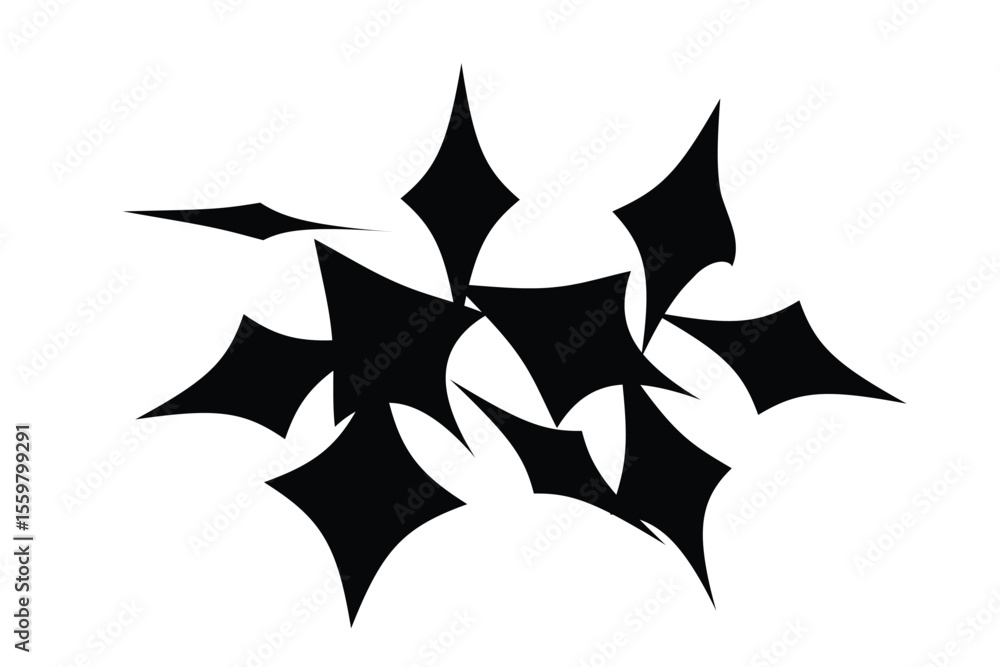 Obraz premium Black abstract starburst shape white graphic
