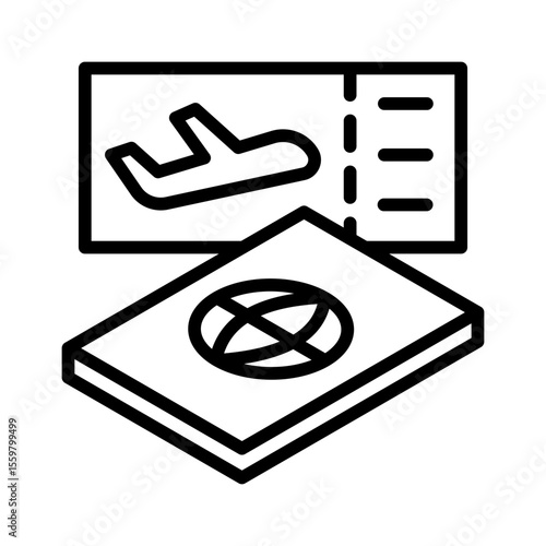 Passport and Ticket Icon