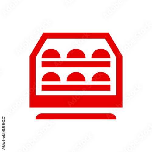 Food Warmer Hot Case. Bakery and Breadsmith symbol, Cuisine Maestro sign, food connoisseur stock illustration