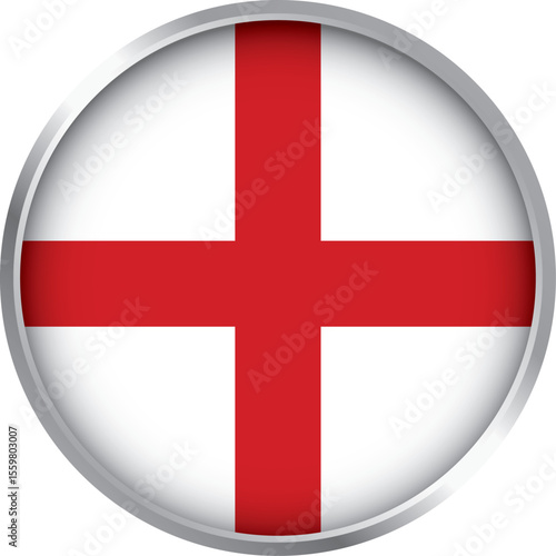 Glossy round icon of England national flag featuring red Saint George’s cross on white background and border
Free Download Glossy round icon of England national flag featuring red Saint George’s cross on white background and border
- GFXLoad