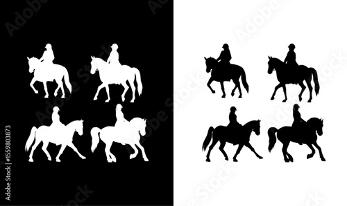 horse silhouette vector illustration, vector, art, design, symbol, black, women, boy, illustration, white, abstract, 