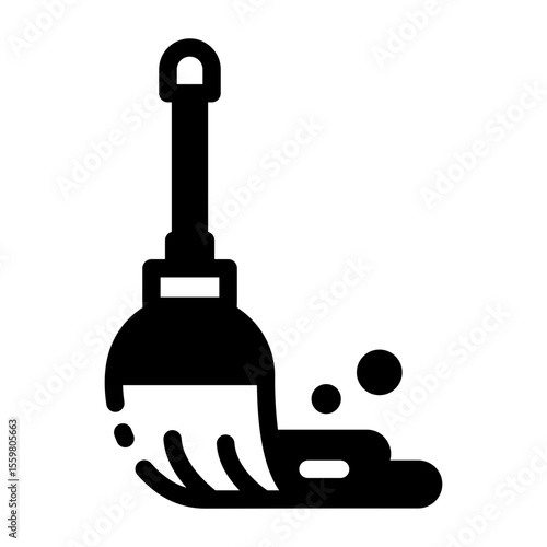 A linear style icon representing a cleaning mop 
