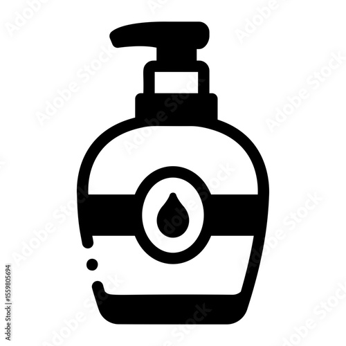 Filled style icon representing a liquid hand wash bottle 
