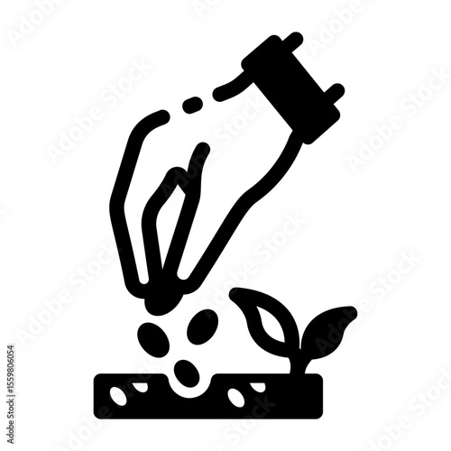 A filled style icon representing planting seed
