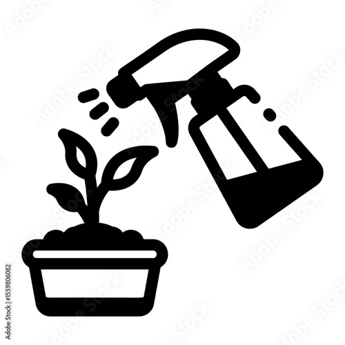 A glyph style icon showing water spray
