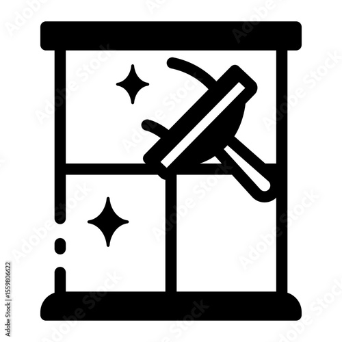 A filled style icon representing window cleaning
