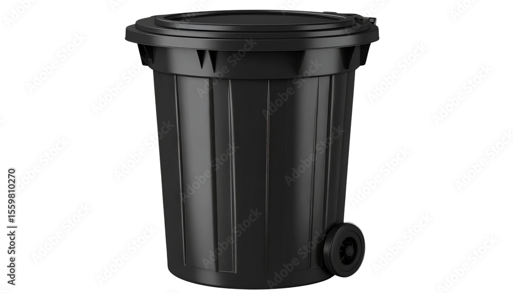 3D Render of a Black Garbage Bin on White Background
3D Render of a Black Garbage Bin on White Background