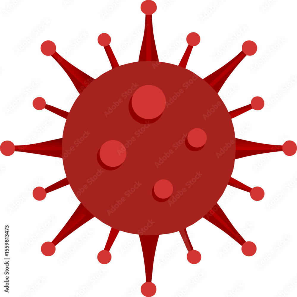 Fototapeta premium Realistic virus with spikes close-up with white background.