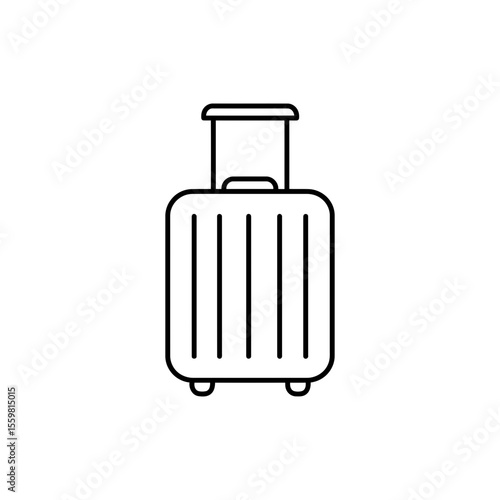 Black line icon of a suitcase representing travel and business trips
