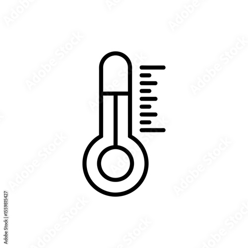 Black line icon representing temperature control and environmental regulation