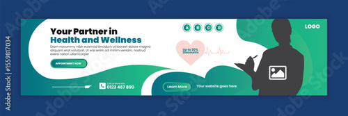 Healthcare and Medical LinkedIn Cover Design or doctors, Clinics, and Promotion Web Banner Template