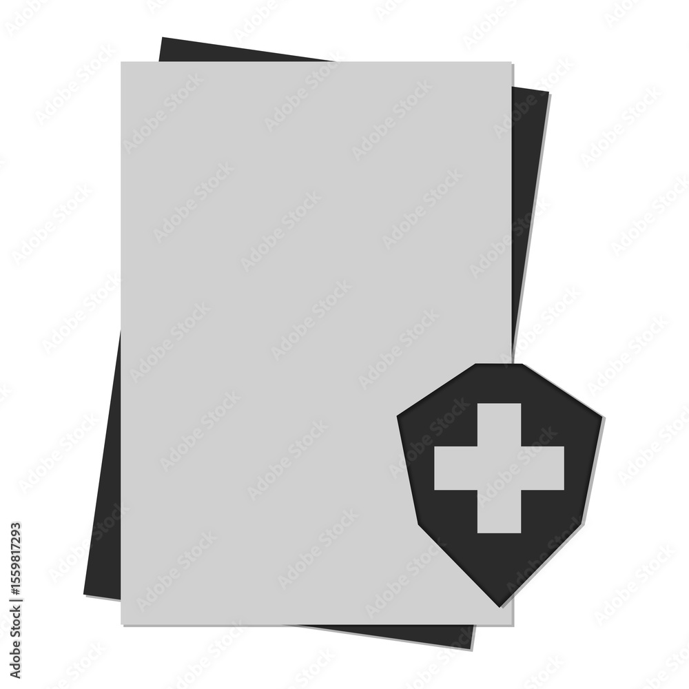 Obraz premium Black Health Insurance Icon, Isolated on White Background