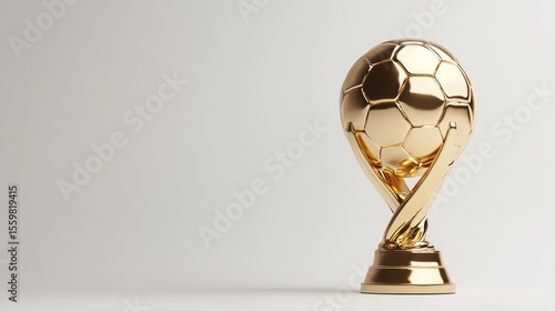 Golden soccer ball trophy symbolizing victory and championship success