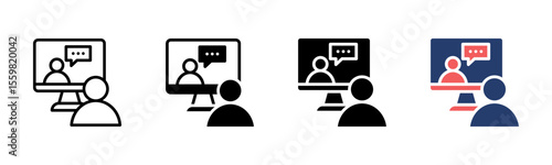Online Interview icon sheet multiple style collection