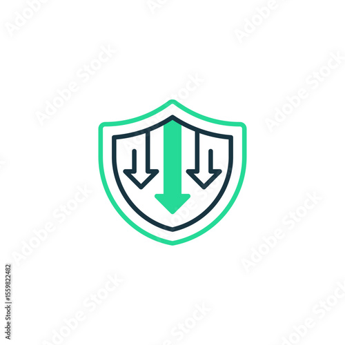 Risk Management Down line icon. Universal creative premium symbol. Vector sign icon logo template. Vector illustration