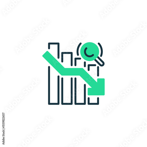 Market Analysis Negative line icon. Universal creative premium symbol. Vector sign icon logo template. Vector illustration