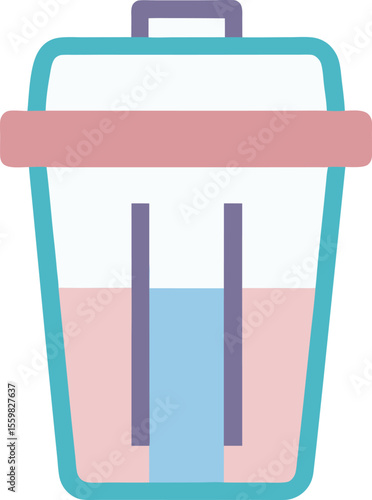 Trash Bin Icon Flat Pastel Vector for Delete UI