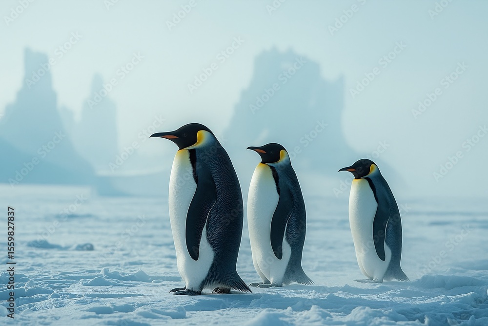 Obraz premium penguins on the snow