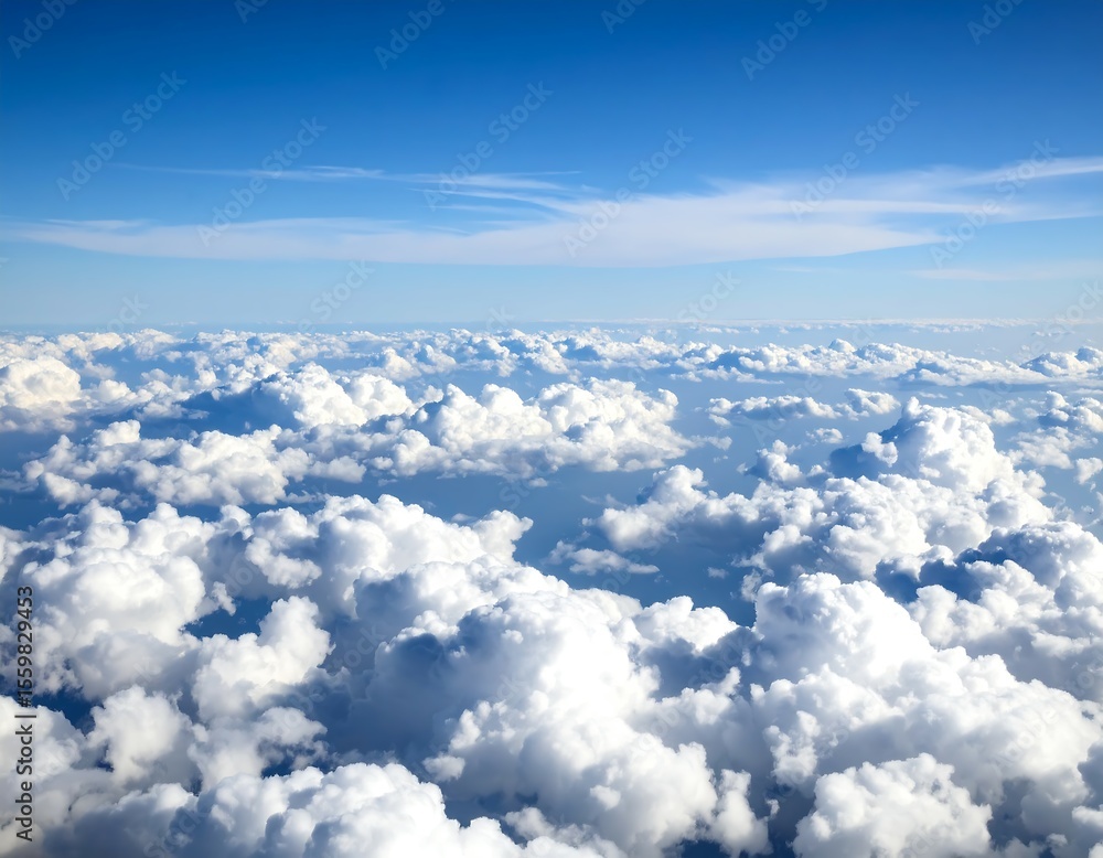 Naklejka premium Boundless Sky with Scattered Clouds for Infinite Possibilities