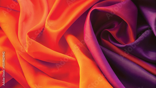 Velvety red rose petals on a luxurious silk and satin background capture the essence of romantic beauty and nature's delicate texture