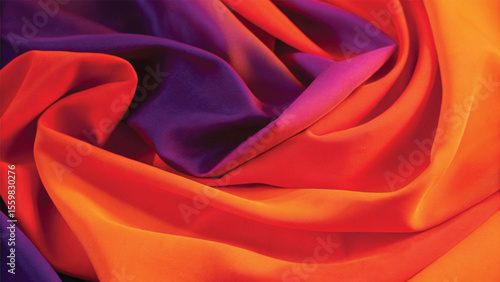 Velvety red rose petals on a luxurious silk and satin background capture the essence of romantic beauty and nature's delicate texture