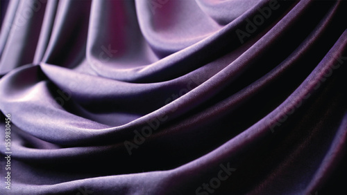 Smooth purple silk and satin fabric creates a luxurious and soft backdrop with a silky, elegant texture