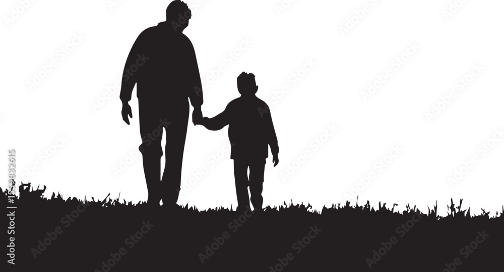 Black silhouette illustration of people, families, and couples walking in love in a park. Black silhouette illustration of people, families, and couples walking in love in a park.
