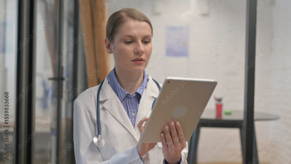 Portrait of Young Female Doctor Using Digital Tablet Portrait of Young Female Doctor Using Digital Tablet