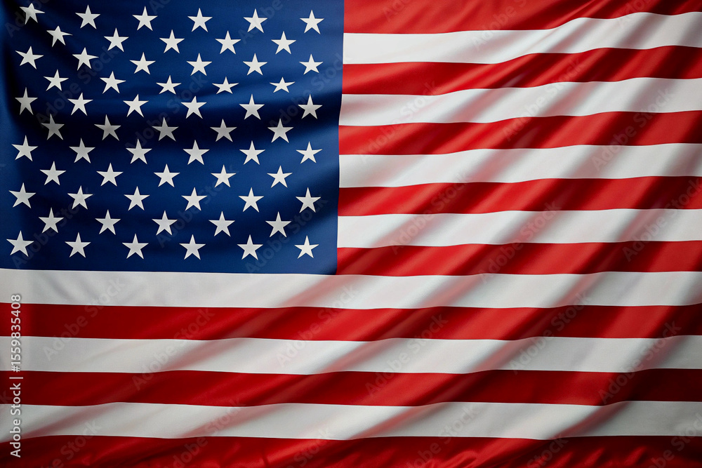 Fototapeta premium Realistic close up shot of the waving american flag in vibrant colors and texture