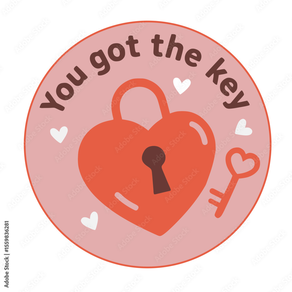 Lock and heart vector image