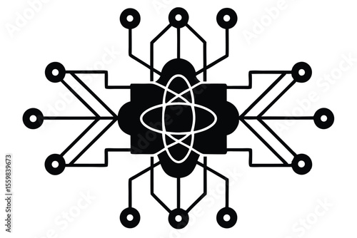 quantum computing vector icon