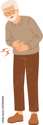 Elderly Man with Stomach Ache

