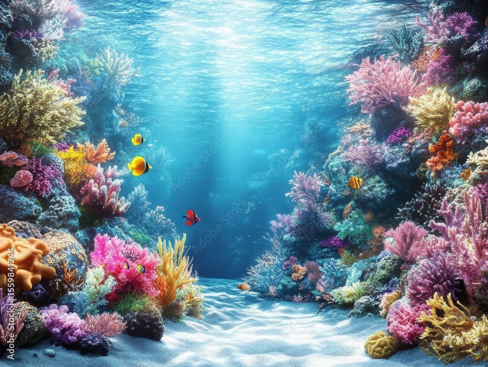 Obraz premium Underwater coral reef fish ocean sea life marine aquatic ecosystem colorful tropical reef