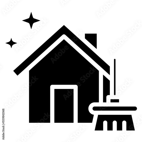 deep cleaning glyph icon