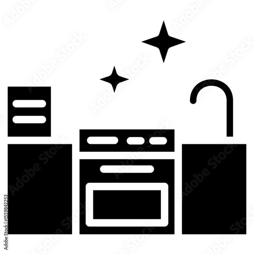 kitchen cleaning glyph icon