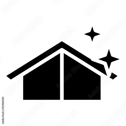 attic cleaning glyph icon