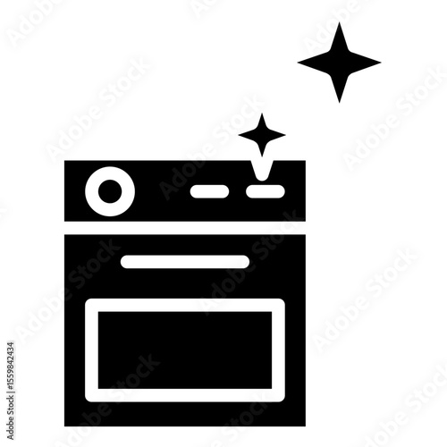 oven cleaning glyph icon