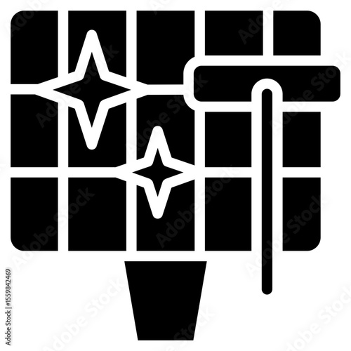 solar panel cleaning glyph icon