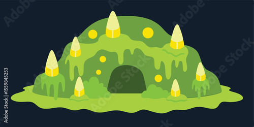 A dramatic cartoon illustration of a fairy tale princess watching her home, a fairy tale castle, ablaze under a summer night sky with trees and hills in the background