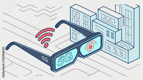 Modern AI and 5G network abstract design #11