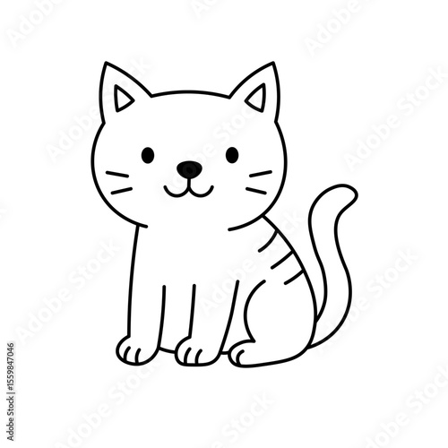 Cat Doodle Isolated on White Background