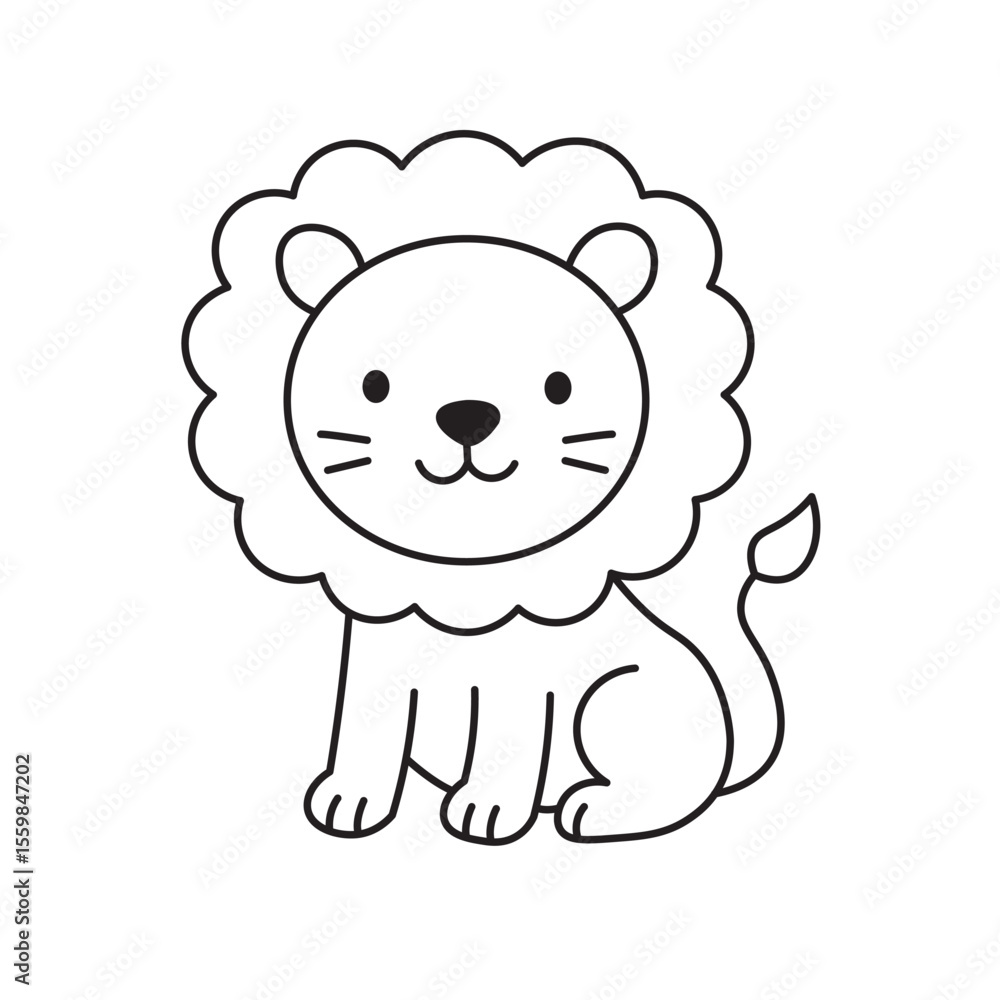 Lion Doodle Isolated on White Background Lion Doodle Isolated on White Background