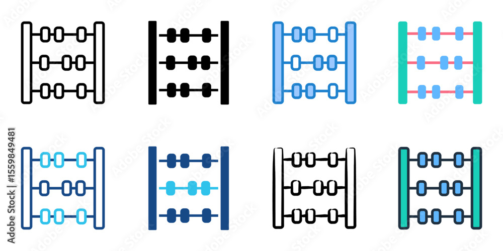 Fototapeta premium Abacus icon set multiple style collection 